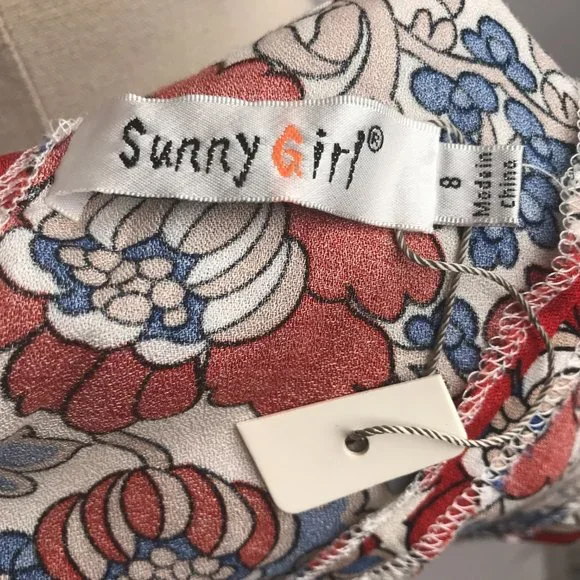 Sunny Girl New | Size 8 | Cap Sleeve Floral Fit & Flare Dress - Picture 7 of 8